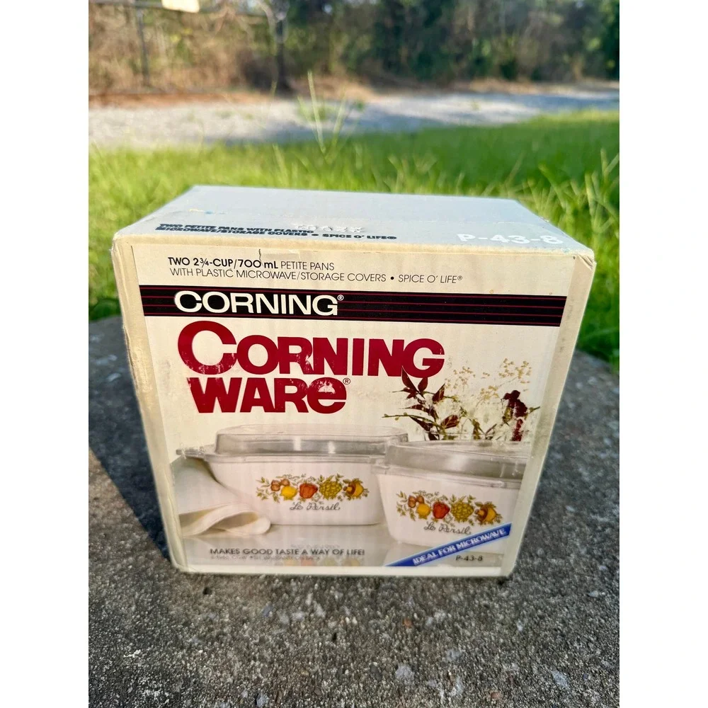 Vintage Corning Ware Spice O Life P-43-B Petite Pan Set 2 3/4 Cup with Lids NIB
